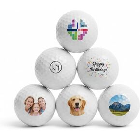 Pack of 6 Personalized Golf Balls, Customized with Picture, Logo, Text, Customized Gift for Golfers, Dads, Boyfriend, Husband, Grandfather, Groomsmen in Saudi Arabia