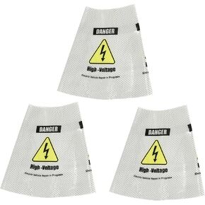 Reflective Traffic Safety-Cone Collar Kit for EV Repairs, DANGER- High-Voltage - Electric Vehicle Repair, 3-Pack in Kuwait