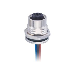 M12 Sensor Connector 4 pin D-Code Board end Female Socket Front Lock Welding with line Type Aviation in Kuwait