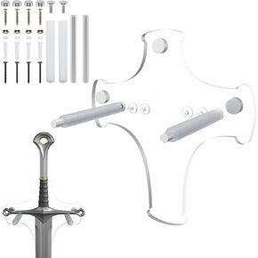 Sword Wall Mount Stand Acrylic Sword Holder Adjustable Medieval Dagger Display Rack Axe Wall Hanger for Vertical Weapon Display and Home Decoration (Transparent Clear) in Kuwait