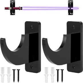 Sword Wall Mount, Multi-Purpose Acrylic Display Hanger for Katana, Lightsaber, Guitar, Skateboard - Heavy Duty 21kg/46lb Hold, Easy Install Wall Rack with Hardware Included (2pcs) in Kuwait