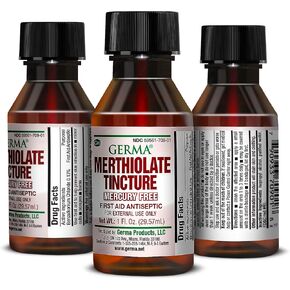 Germa Merthiolate Tincture - 1 oz - Mercury-Free First Aid Antiseptic for Minor Cuts and Scrapes in Kuwait