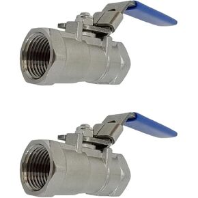 2Pcs 1/2'' Stainless Steel 304 Ball Valves, NPT Female Full Port Ball Valve Heavy Duty Shut Off Valve for Water, Oil, and Gas with Locking Device, NPT Female in Saudi Arabia