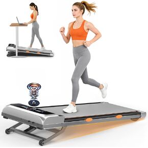 جهاز سير للمشي مع 15% 12 مستوى من الانحدار التلقائي وشاشة واجهة المستخدم، جهاز مشي Trisomy 3.5HP قابل للطي تحت المكتب مع مكبر صوت بلوتوث، أجهزة مشي محمولة للمكتب المنزلي 450 رطل، جهاز تحكم عن بعد، ضوء RGB in Kuwait