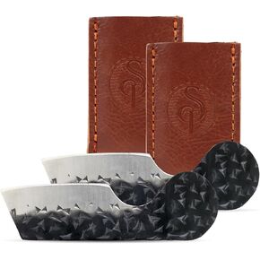 سكين جيب صغير من Southern Trapper مع أغلفة جلدية - عبوة من قطعتين - مجموعة سكاكين EDC مدمجة للتخييم والمشي لمسافات طويلة والصيد وصيد الأسماك وهدايا الحمل اليومية - سكاكين جيب للرجال والنساء in Kuwait