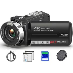 كاميرا فيديو كاميرا كاميرا 4K ULTRA 48MP كاميرا VLOGGAGENT لـ YouTube 18X Digital Zoom Camcorder Recorder 3.0 "LCD Touch Screen Ligh in Kuwait