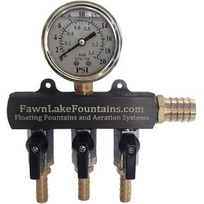 مشعب هواء تهوية عالي التحمل من Fawn Lake - مصنوع من الفولاذ المقاوم للصدأ والنحاس والألومنيوم - يتضمن مقياس الضغط (منفذين) in Kuwait