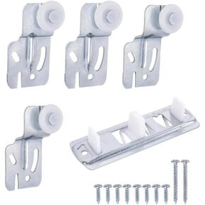 مجموعة بكرات الباب المنزلق الهادئ، مجموعة أدوات ومسارات للباب المنزلق المعلق من أعلى، مجموعة استبدال إصلاح باب خزانة الملابس مكونة من 5 قطع in Kuwait