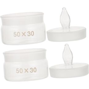 مجموعة زجاجات وزن زجاجية مكونة من قطعتين من برطمانات أخذ العينات من البورسليكات ذات الشكل المنخفض مع أغطية 50 × 30 مم أواني زجاجية للمختبر لتجارب الكيمياء وقياسها in Kuwait