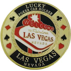 Poker Guard Weights for Poker Poker Card Protector Poker Chips Coin with Plastic Case, Las Vegas Edition, 1.6 inch Gold-Tone Metal in Saudi Arabia