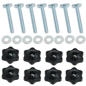 yukata Silver 1/4"-20 T Track Bolts t Slot Hardware T-Track 2 Inch Long Bolts 1/4" Black Star knobs and washers for Woodworking Fixtures and Fixing Devices 8 Set in Kuwait