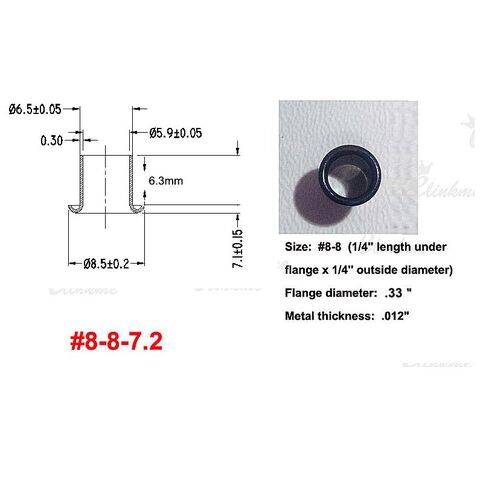 Kydex Holster Brass Eyelets,#8-8-7.2mm (.248 Length Under Flange x 1/4" Outside Diameter) Black Color Eyelets Rivets for 0.06" Kydex Holster（100pcs/bag, 7.2 Black Color in Saudi Arabia