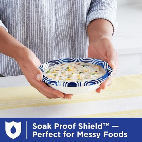 Dixie Ultra، أوعية ورقية كبيرة، 20 أونصة، 25 قطعة، آمنة للاستخدام في الميكروويف، قابلة للتحلل، أوعية للاستعمال مرة واحدة رائعة لوجبات الإفطار والغداء والعشاء in Kuwait