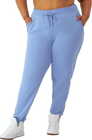 Champion ، Powerblend ، Fleece Joggers ، بنطلون مريح للنساء ، 29 "(زائد ، نص أبيض ، X-Large in Kuwait