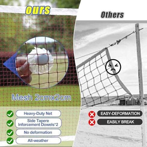 Heavy Duty Adjustable Volleyball & Badminton Poles for Backyard, Indoor/Outdoor Use, 4 Height Settings (5ft-6.8ft), Perfect for Schools, Gymnasiums & Beaches in Saudi Arabia