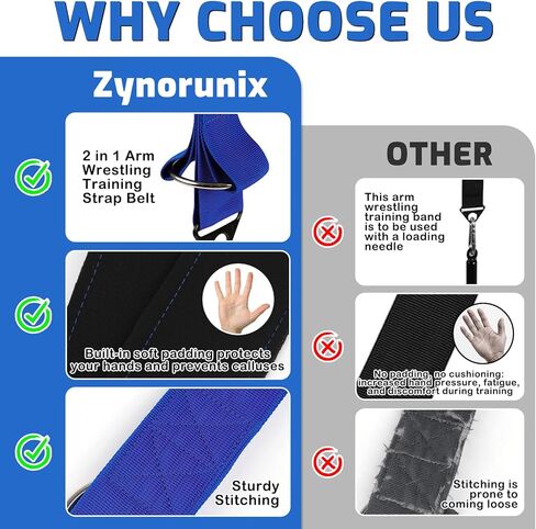 2 In 1 Arm Wrestling Training Strap Belt, Hand Grip Arm Finger Wrist Forearm Strength Equipment for Barbell Plates, 3mm Neoprene Padded Weight Workouts Tools Suitable for Home and Gym Training in Saudi Arabia