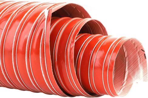 Flexible Red Ducting Hose - 13ft Heat Resistant Silicone Exhaust Vent Pipe for Industrial Fumes & Air Ventilation - Durable Duct Hose (14cm) in Saudi Arabia