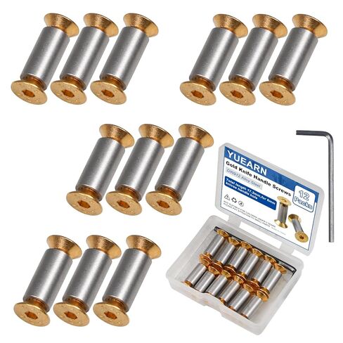 12 Packs Knife Handle Screws Rivets Bolts Fasteners, Black Hex Flat Head Screws for Knife Blade Fixing in Saudi Arabia