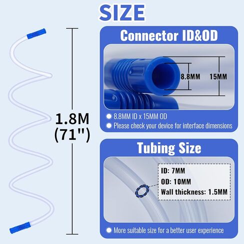 3 PCS 71" Suction Tubing Hoses Extended Suction Connection Tube, Flexible & Portable Hoses Vacuum Fits Various Devices in Kuwait