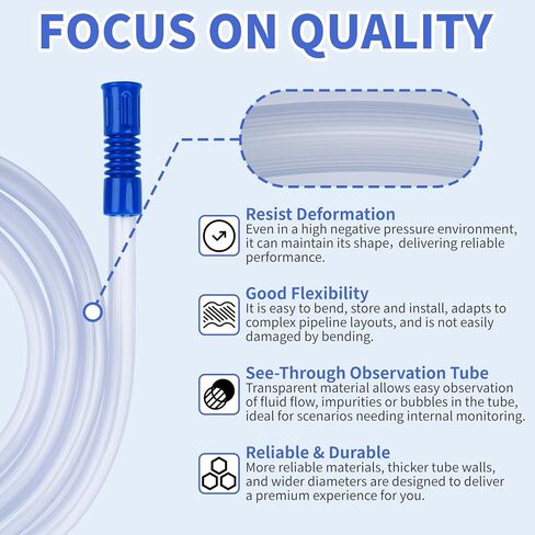 3 PCS 71" Suction Tubing Hoses Extended Suction Connection Tube, Flexible & Portable Hoses Vacuum Fits Various Devices in Kuwait