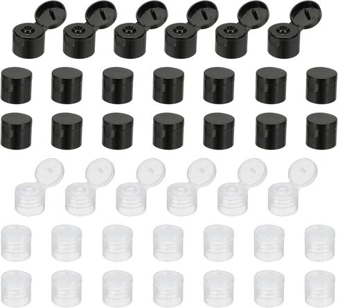 uxcell 40 Pcs 28/410 Flips Top Caps for Bottles, Black in Saudi Arabia