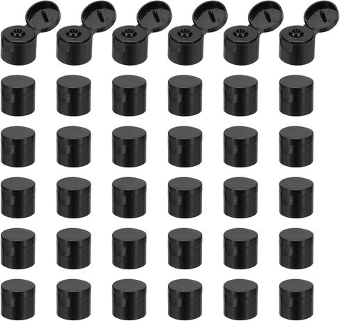 uxcell 40 Pcs 28/410 Flips Top Caps for Bottles, Black in Saudi Arabia