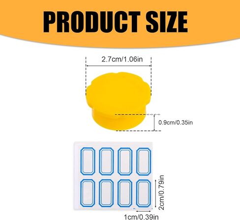 12 قطعة من أغطية قارورة زجاجية سعة 5 مل مع 64 قطعة من ملصقات الملصقات، أغطية أغطية قارورة واقية مقاومة للتسرب والغبار للمختبرات والعيادات وتنظيم المنزل (6 ألوان) in Kuwait