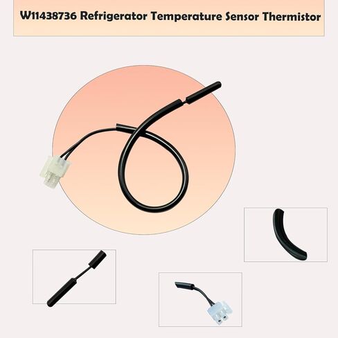 W11438736 مستشعر درجة حرارة الثلاجة الثرمستور متوافق مع Amana Maytag Whirlpool IKEA، يستبدل الموديلات W10556397 W10838965 W11108173 4960583 AP6985096 PS12745758 EAP12745758 in Kuwait