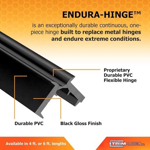 TRIM-LOK Endura-Hinge, 4-Foot Section, Durable PVC Continuous Hinge, Resists Rust, Corrosion & UV Damage, Up to 90,000 Cycles of Low-Maintenance Outdoor Use, Ideal for Truck Cap Toppers & More in Kuwait