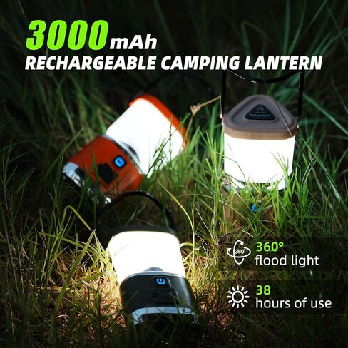 LED LED Camping Lantern القابلة لإعادة الشحن ، FLSPARK LED LED LANTERN ، 1000 LM ، 4 أوضاع ضوئية ، IPX4 مقاومة للماء ، ضوء الطوارئ لانقطاع التيار الكهربائي ، الإعصار ، العاصفة ، المشي في الهواء الطلق (البرتقالي) in Kuwait