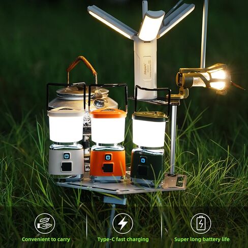 LED LED Camping Lantern القابلة لإعادة الشحن ، FLSPARK LED LED LANTERN ، 1000 LM ، 4 أوضاع ضوئية ، IPX4 مقاومة للماء ، ضوء الطوارئ لانقطاع التيار الكهربائي ، الإعصار ، العاصفة ، المشي في الهواء الطلق (البرتقالي) in Kuwait