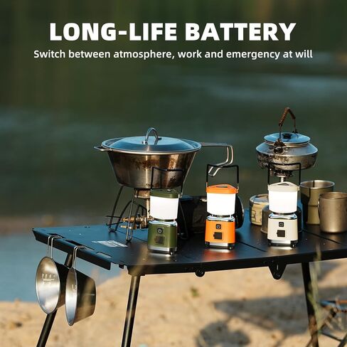 LED LED Camping Lantern القابلة لإعادة الشحن ، FLSPARK LED LED LANTERN ، 1000 LM ، 4 أوضاع ضوئية ، IPX4 مقاومة للماء ، ضوء الطوارئ لانقطاع التيار الكهربائي ، الإعصار ، العاصفة ، المشي في الهواء الطلق (البرتقالي) in Kuwait