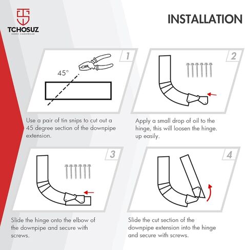 2 Pcs Gutter Extension Hinge, Downspout Extension Flip-Up Hinge, Installation on Any Size Rectangle or Square Downspout, Rain Gutter Downspout Extension Flip-Up Hinge in Saudi Arabia