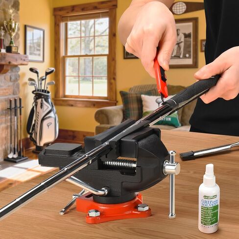 2-in-1 Golf Grip Kit for Regripping Golf Clubs, Portable Golf Club Regripping Kit with Golf Grip Solvent, Quick Adjustment Table Vise Rubber Clamp for Golf Grip Removal Tool in Kuwait