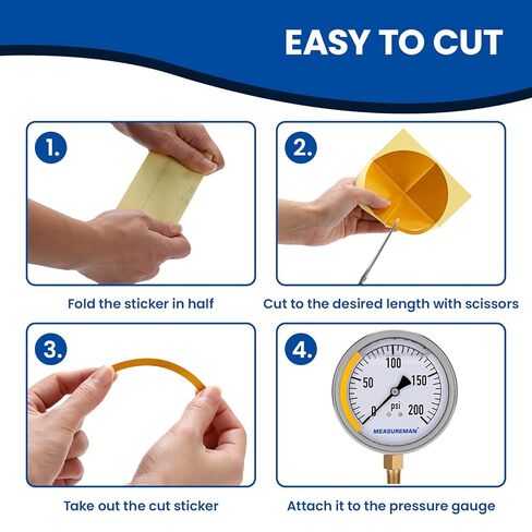 ملصقات ملصقات قياس الضغط MEASUREMAN 15 قطعة، أحمر أخضر أصفر، شارات أمان عاكسة لاصقة، تحديد نطاق قياس الضغط الصناعي in Kuwait