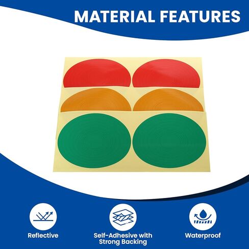 ملصقات ملصقات قياس الضغط MEASUREMAN 15 قطعة، أحمر أخضر أصفر، شارات أمان عاكسة لاصقة، تحديد نطاق قياس الضغط الصناعي in Kuwait