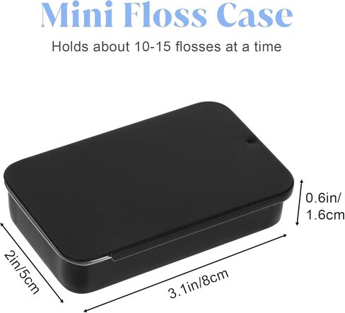 4 Pack Small Dental Floss Case Travel Floss Picks Case Metal Portable Compact Pick Dispenser Refillable Dental Pick Box Metal Sliding Glide Flosses Storage Container for Travels Dates Dinners Hotels in Saudi Arabia