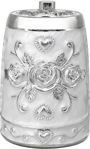 صندوق حامل أعواد الأسنان الأوتوماتيكي العتيق، موزع أعواد الأسنان القابل للسحب بالضغط اليدوي على حاوية تخزين منظم للمطبخ والمنزل والمطاعم والفندق (زهرة فضية) in Kuwait