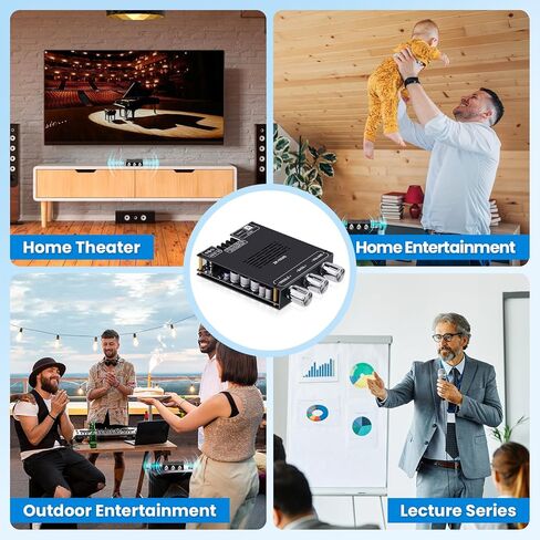 ZK-1002Q Bluetooth 5.1 2.0 Channel Hi-Fi Amplifier Board - 200W, with Treble and Bass Controls, Qualcomm APTX-HD, AUX Input, Mic Input, for DIY Speakers in Saudi Arabia