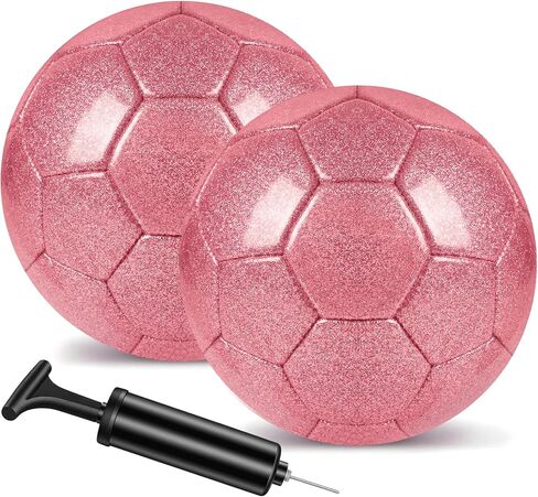 2 Pcs Glitter Soccer Ball Glitter Silver with Pump & Needle, Soccer Ball Kitfor Back to School, Birthday Gifts, Outdoor Sports Recreation Ball in Kuwait