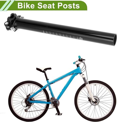 Universal 31.6x300mm Gloss Black Bike Seat Posts Adjustable Angle Lightweight Bike Saddle Post Seat Tube Carbon Fiber 1 Pc in Saudi Arabia