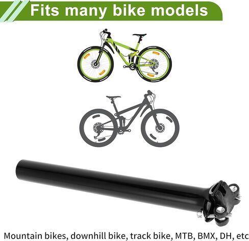 Universal 31.6x300mm Gloss Black Bike Seat Posts Adjustable Angle Lightweight Bike Saddle Post Seat Tube Carbon Fiber 1 Pc in Saudi Arabia