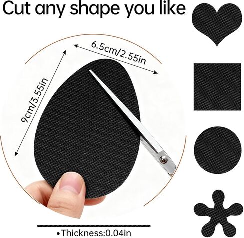 24 قطعة من وسادات الأحذية المضادة للانزلاق، مقابض الكعب المضادة للانزلاق لأسفل الأحذية، مادة صمغية مطاطية ممتازة ذاتية اللصق لحماية نعال الكعب العالي (24، أسود) in Kuwait