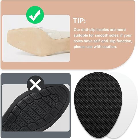 24 PCS Non Slip Shoe Pads, Anti Slip Heel Grips for Bottom of Shoes,Premium Rubber Gummies Self Adhesive High Heels Soles Protector（24,Black） in Saudi Arabia