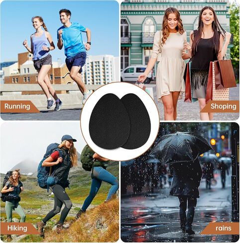 24 قطعة من وسادات الأحذية المضادة للانزلاق، مقابض الكعب المضادة للانزلاق لأسفل الأحذية، مادة صمغية مطاطية ممتازة ذاتية اللصق لحماية نعال الكعب العالي (24، أسود) in Kuwait