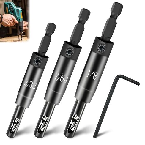 𝐔𝐩𝐠𝐫𝐚𝐝𝐞𝐝 مجموعة بتات الحفر ذاتية ، CC2430 3/32 "، 7/64" ، 1/8 "Vix Bit Center Drill Drill for 1/4 في Clic-Change Hex Shank Drill ، #6 8 10 ، 3 قطعة in Kuwait