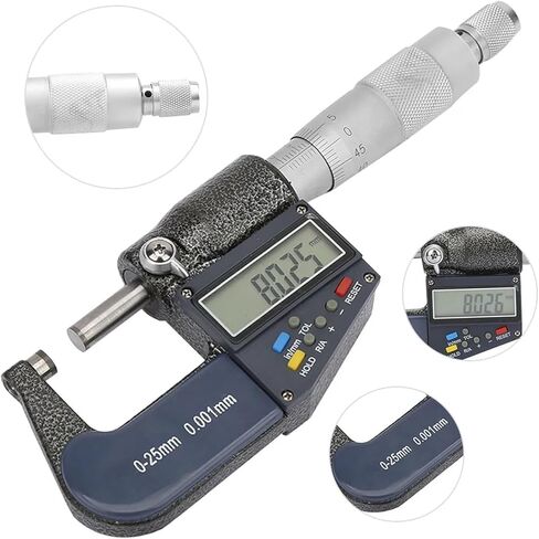 Measure Tool 0-25mm Electronic Digital Micrometer 0.001mm Thickness Gauge and Wrench Set Digital Micrometer Outside Micrometer in Saudi Arabia
