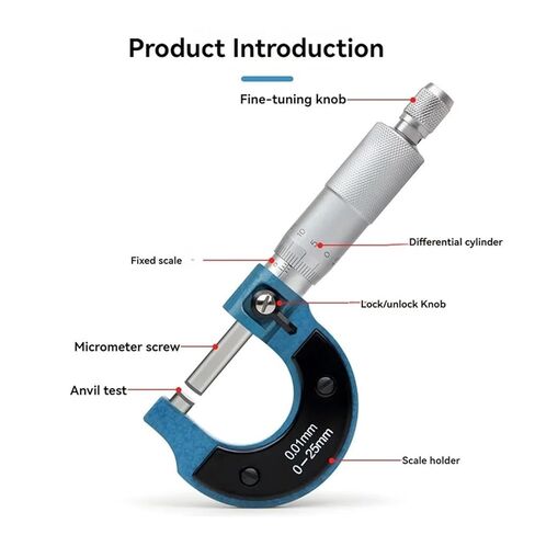A50I 0.01Mm 0-25Mm Outside Micrometers Measuring Gauging Tool Scale Mechanical Caliper Micro Meter in Saudi Arabia