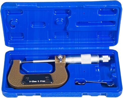 0-25mm Small Head Thin Rod Mechanical Outer Diameter Micrometer Spline Shaft Slot Measuring Tools 0.01 in Saudi Arabia