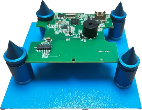 طقم حامل PCB مغناطيسي مع 4 أعمدة تثبيت ولوحة فولاذية 3.93 بوصة، أداة تحديد موضع لوحة الدائرة للحام، تجميع PCB وإصلاح الإلكترونيات (4مغناطيسي، حامل) in Kuwait